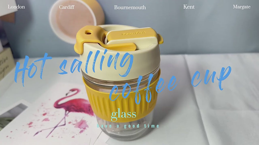 Glass Tumbler with Airtight Lid and Straw